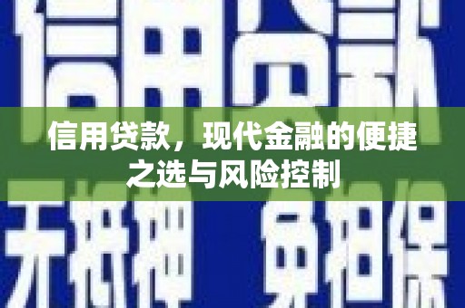 交口信用贷款，现代金融的便捷之选与风险控制