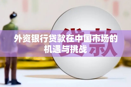 交口外资银行贷款在中国市场的机遇与挑战