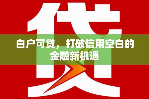 交口白户可贷，打破信用空白的金融新机遇