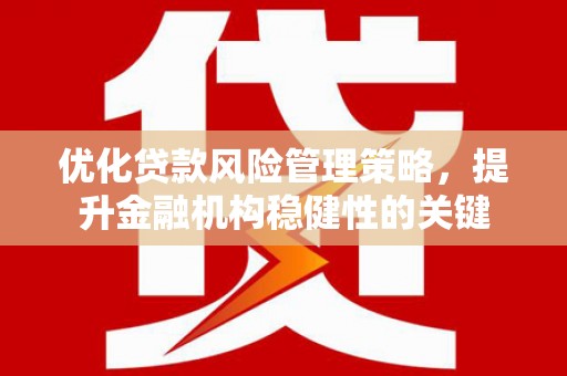 交口优化贷款风险管理策略，提升金融机构稳健性的关键