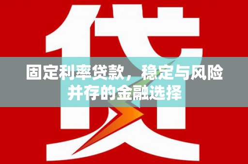 交口固定利率贷款，稳定与风险并存的金融选择