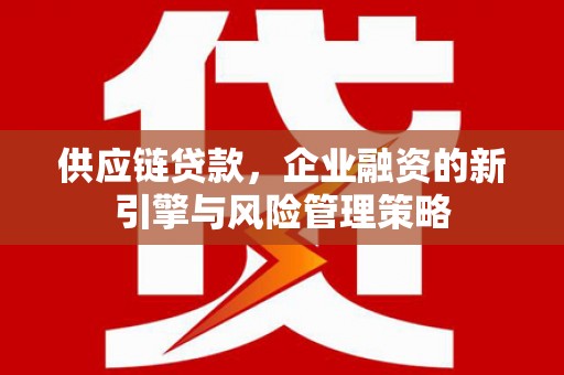 交口供应链贷款，企业融资的新引擎与风险管理策略