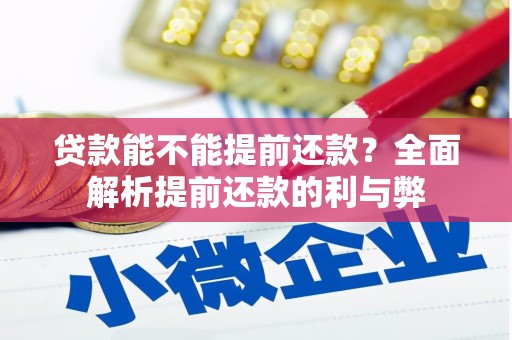 交口贷款能不能提前还款？全面解析提前还款的利与弊