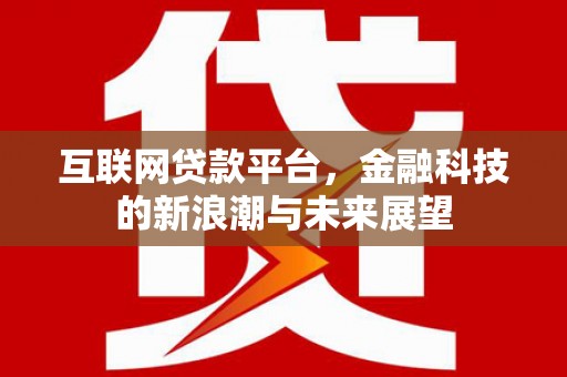 交口互联网贷款平台，金融科技的新浪潮与未来展望