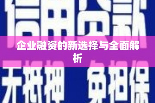 交口企业融资的新选择与全面解析